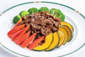 ③（中）プライム牛肉の黒豆味噌炒め