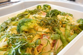 “わさび”風味グリーンパスタ