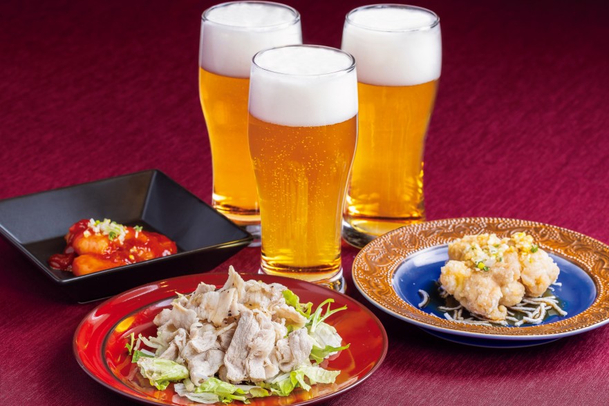 【中国レストラン 聖紫花】ビールをより楽しむための3品＋生ビール3杯（6/1～6/30）