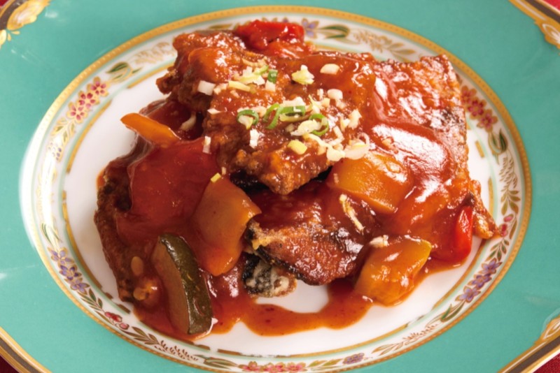 ②戻り鰹の唐揚げ チリソース掛け ¥1,800