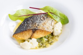 鰆のロティ　蕗の薹のブールブランソース