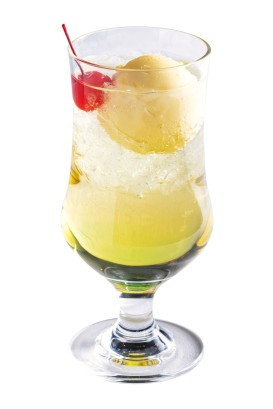 ③グリーンアップルジンジャーフロート　￥1,200