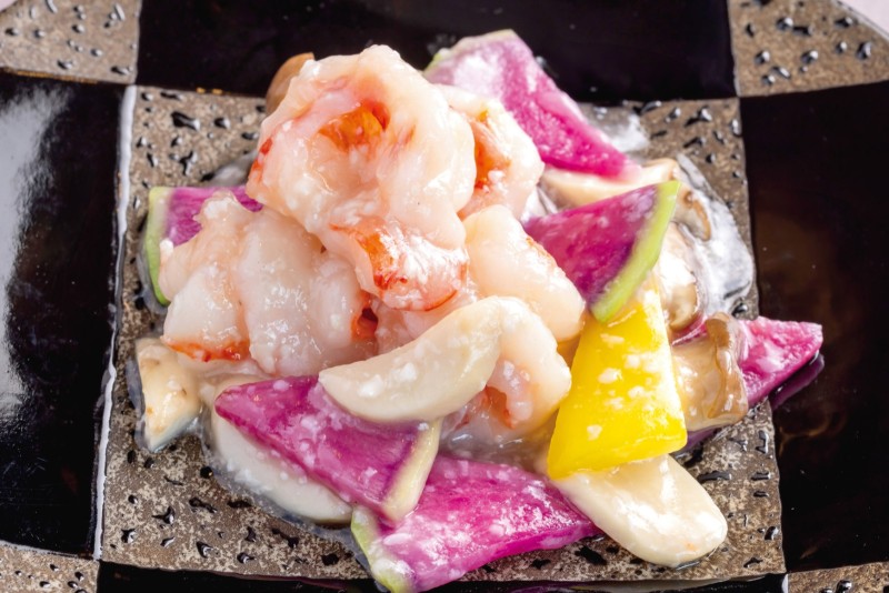 ④大海老の塩麴炒め　￥2,200