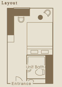 Executive Luxury semi-double room layout