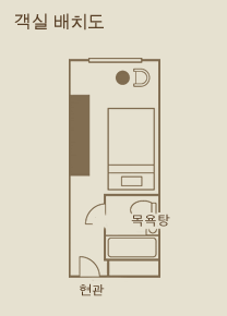 Standard semi-double rooms layout