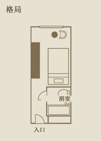 Standard semi-double rooms layout